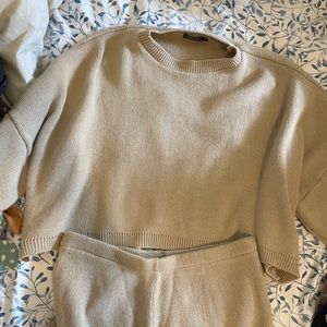 Small, nast gal pajama set. Lounge sweater & shorts set